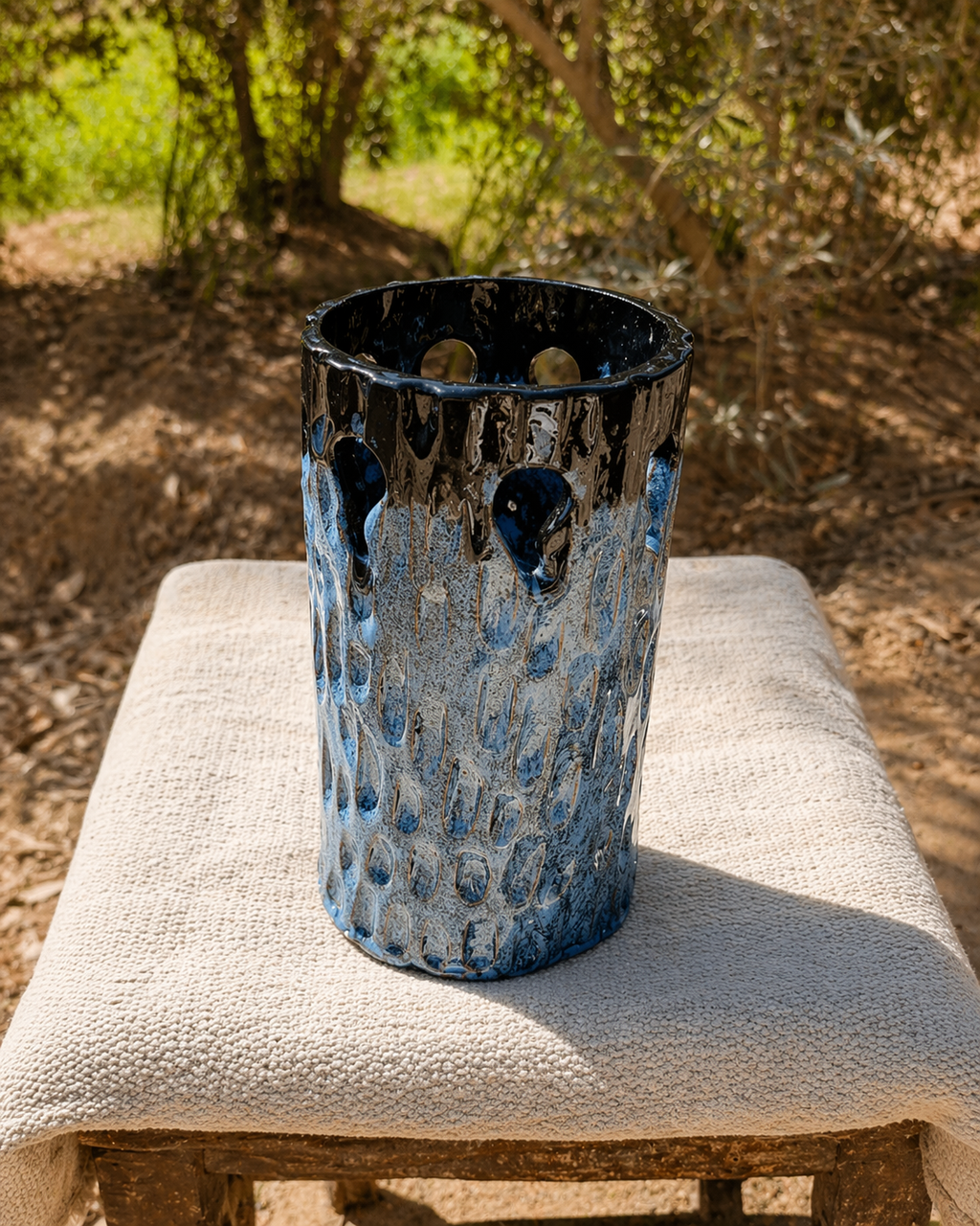 Blue Flow Ceramic Vase