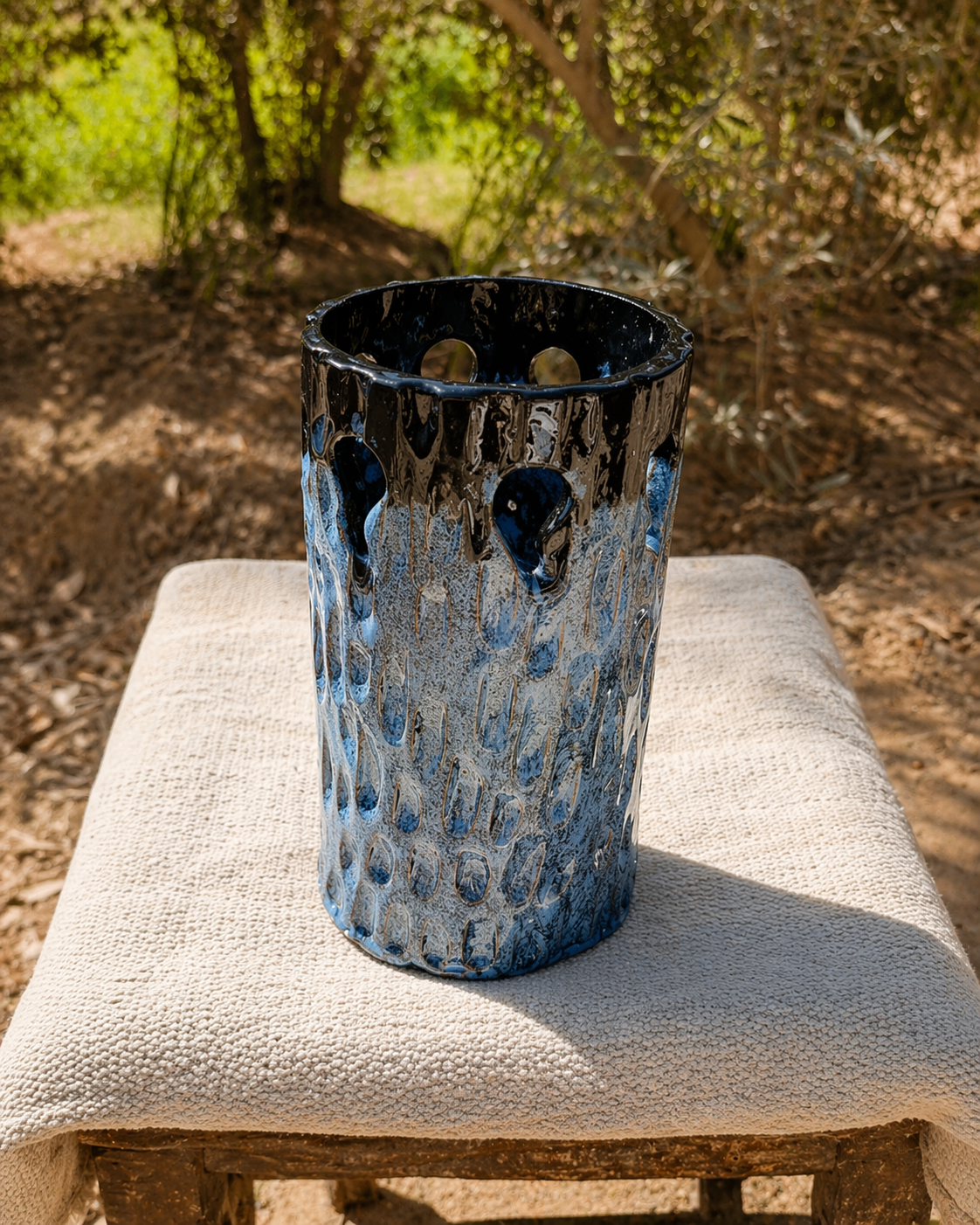 Blue Flow Ceramic Vase