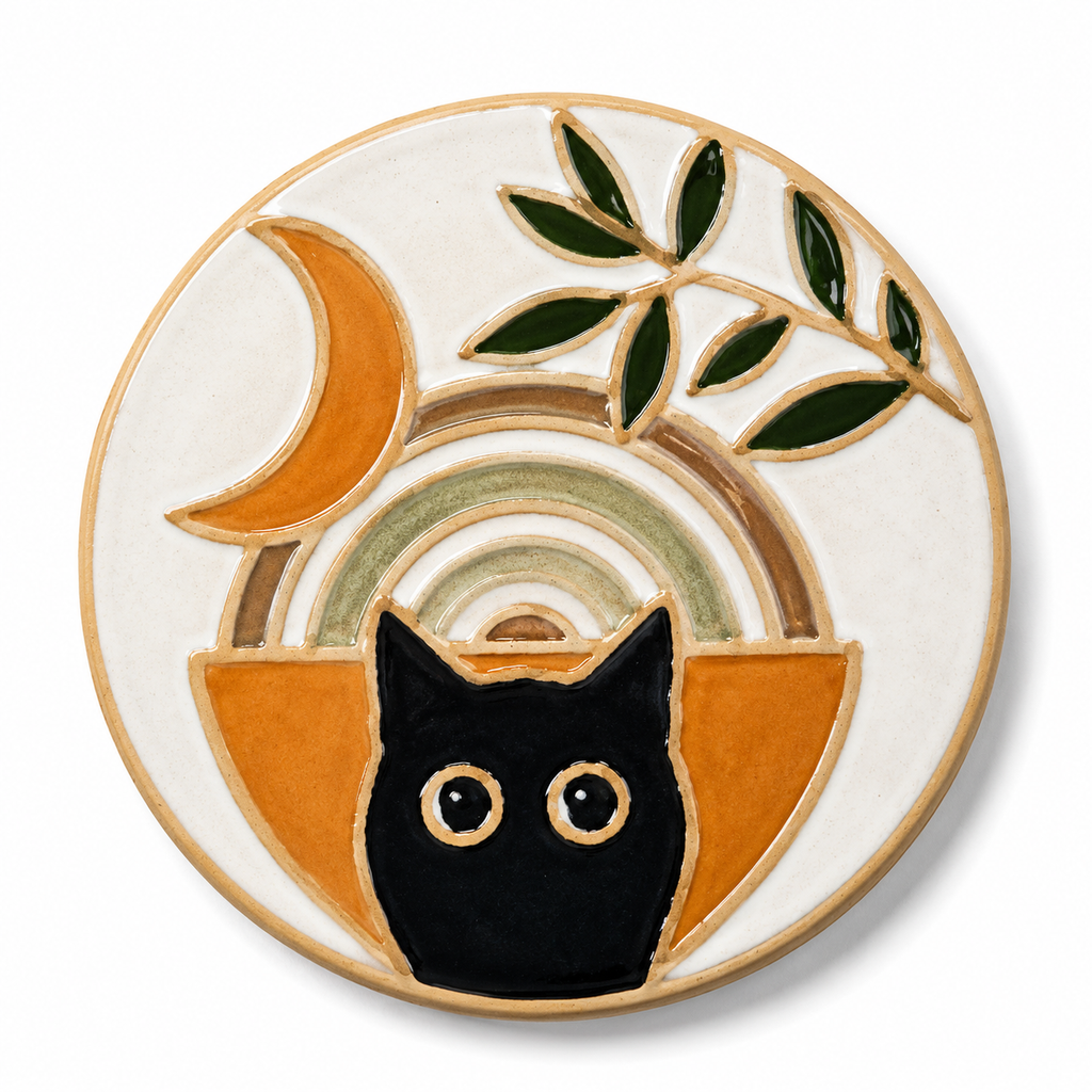 Curious Cat Collection. 17 cm Ceramic Wall Plate