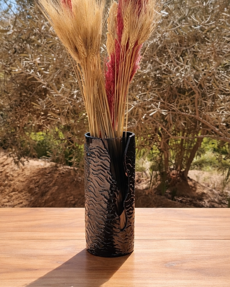 Midnight Flow Ceramic Vase